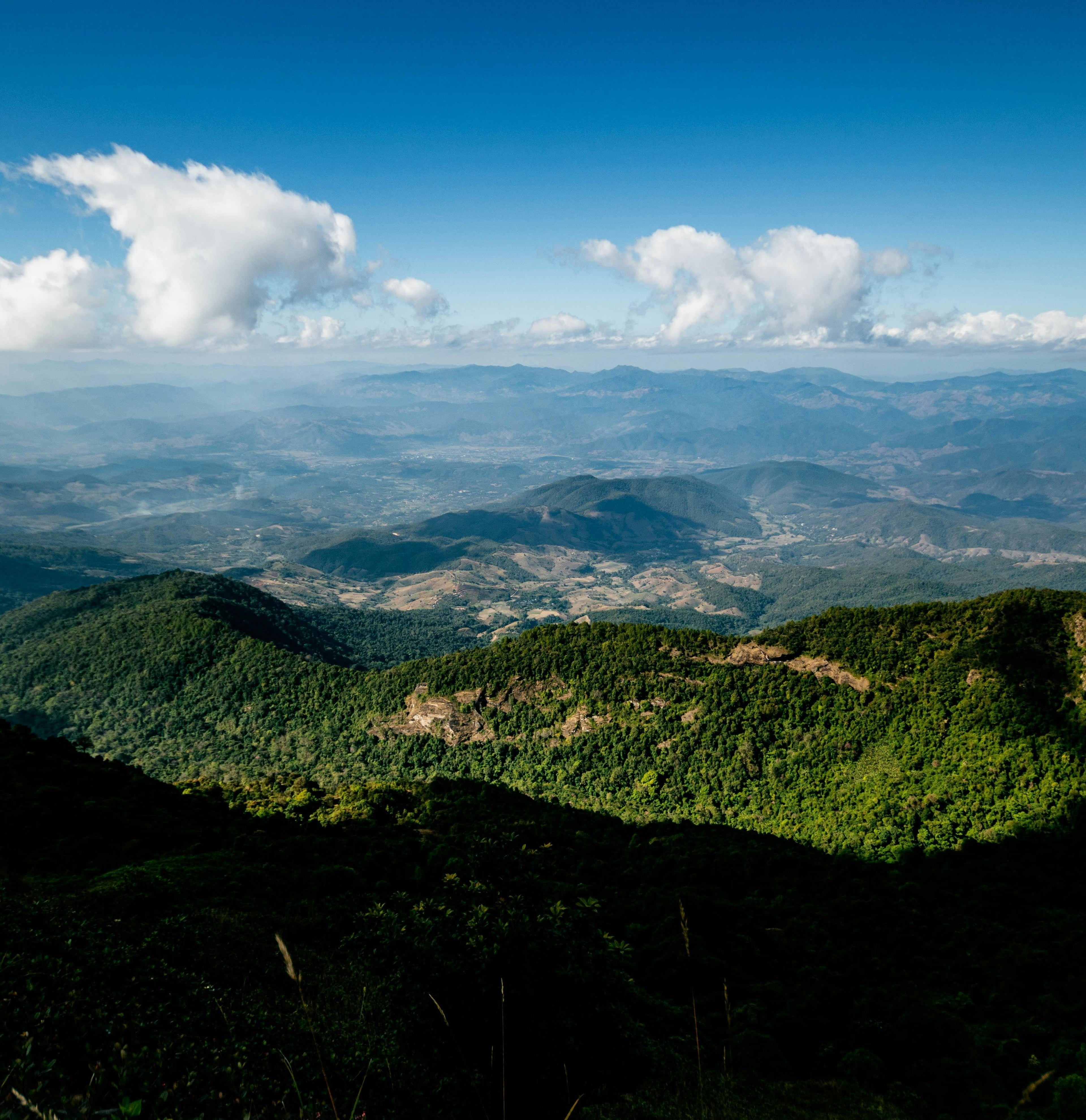 The mountrains of Chiang Mai with a clear blue sky